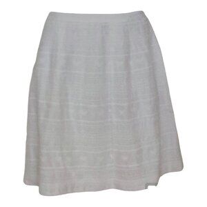 Talbots Skirt Women's White Cotton Eyelet lined pleated size 12